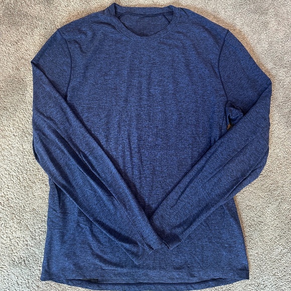 Lululemon Surge Warm Long Sleeve Running Shirt Soft Dark Blue Men Medium LM3AOQS - Picture 1 of 6
